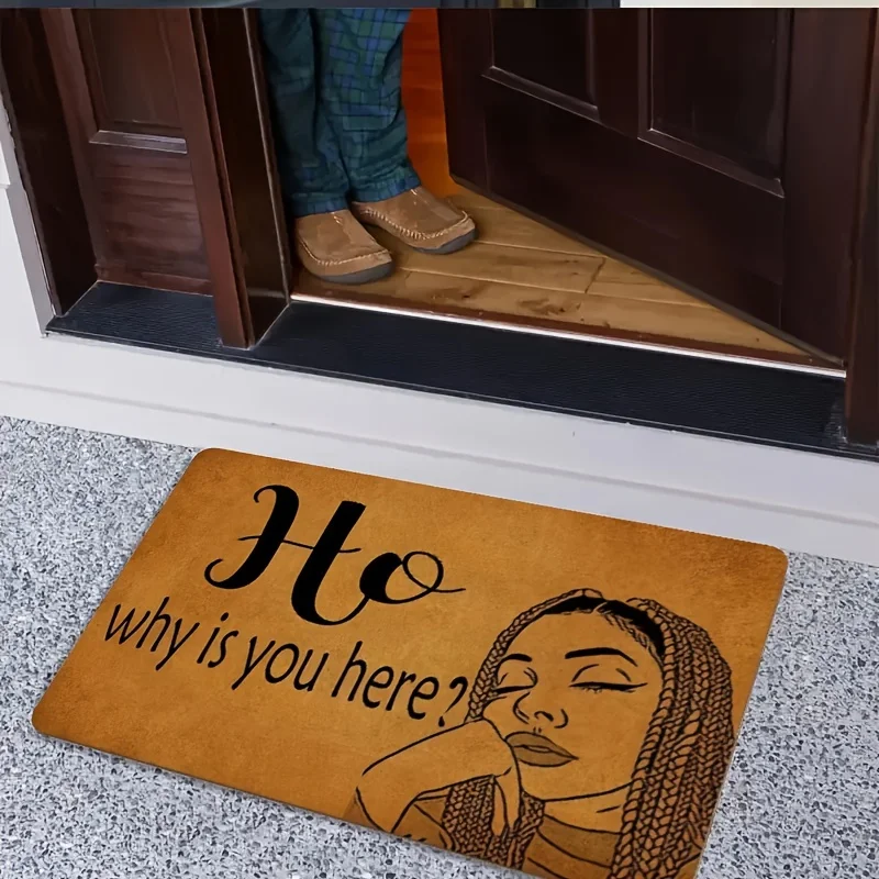 VIKAMA Girls' Creative Entryway Rug Thickened Anti-Slip Base American Street Style Waterproof Doormat Decorative Hallway Mat