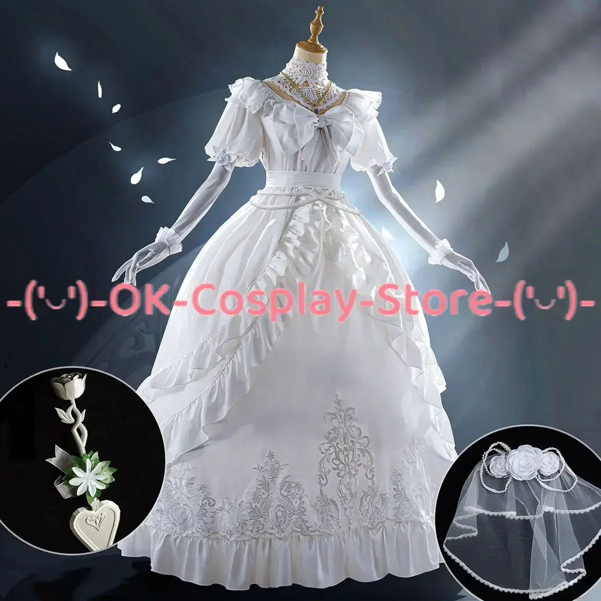 [Custom Made] Game Identity V Bloody Queen Mary Cosplay Costume Women White Ball Dress Party Suit Halloween Uniform Anime Clothe