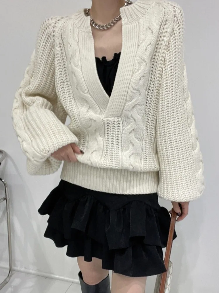 

Шикарный осенне-зимний вязаный свободный свитер-фонарь Све Turtlene Faionable с рисунком, чистый цвет, теплый повседневный уличный свитер