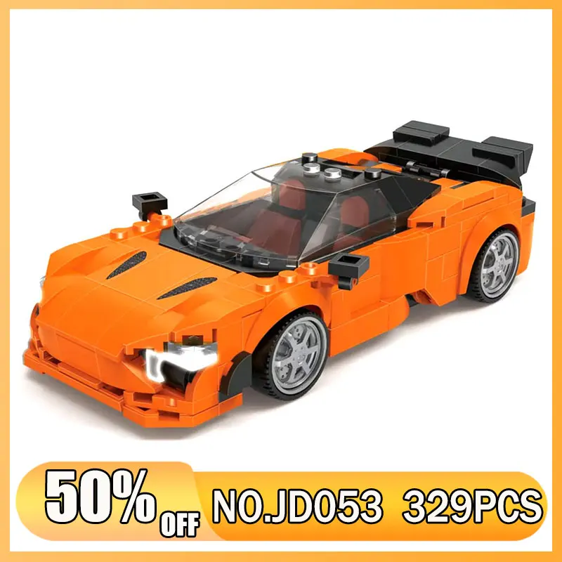 

329 шт., гоночный автомобиль Speed Champions, гиперкар, строительные блоки MOC JD053, классический городской автомобиль, кирпичи, сборная игрушка для мальчиков, детский подарок