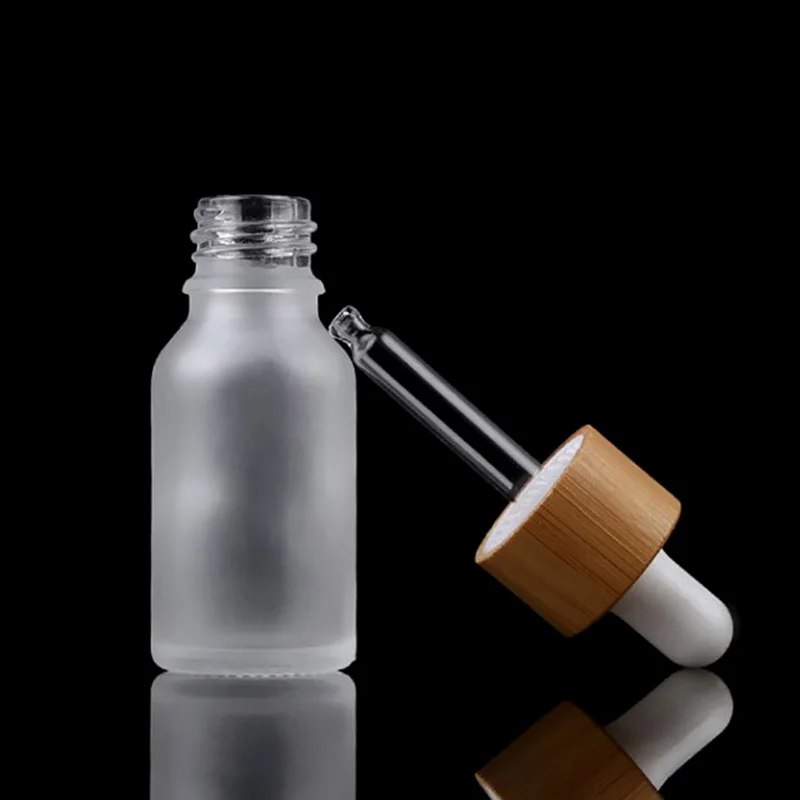 1Pc 5-100ml Frost Glass Dropper Bottle Empty Cosmetic Packaging Container Vials Essential Oil Bottles