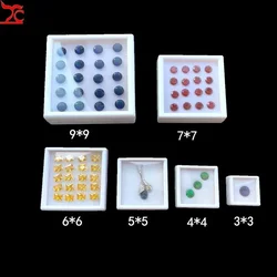 10Pcs/lot Wholesale Gemstone Storage Display Box Loose Diamond Jewelry Organizer Case Pendant Holder Acrylic Glass Top Gem Jars