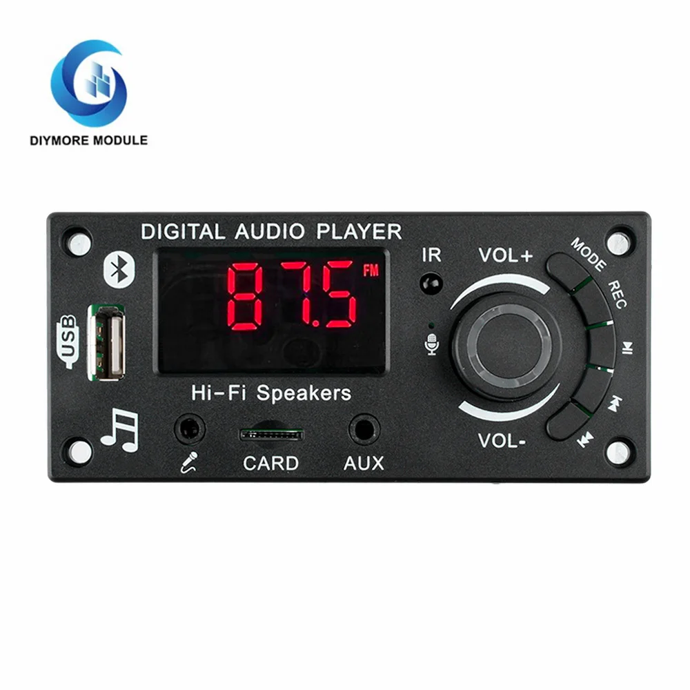 MP3 Decoder Board Audio Amplifier Board 2 * 50W Bluetooth Car Audio Motherboard With Radio Function With Microphone Socket