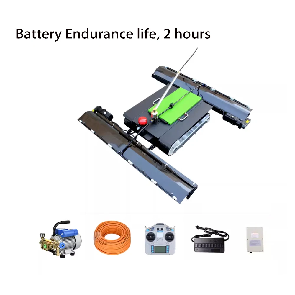 Remote Controlled Tracked Photovoltaic Cleaning Dual Brush Solar Power Station 1 kW 220V Panel Equipment 1kg 1 Unit