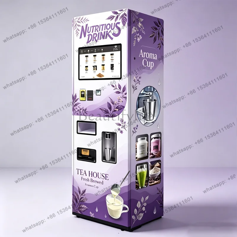Hot Drink Vending Machine Touch Screen Automatic Fresh Brew Coffee Hot Beverage Vending Equipment Customized