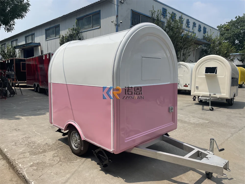 รถเข็นกาแฟฮอทดอกห้องครัวมือถือสัมปทานรถพ่วงอาหารจานด่วนพร้อมอุปกรณ์จัดเลี้ยงรถพ่วงรถบรรทุกอาหารขบเคี้ยว