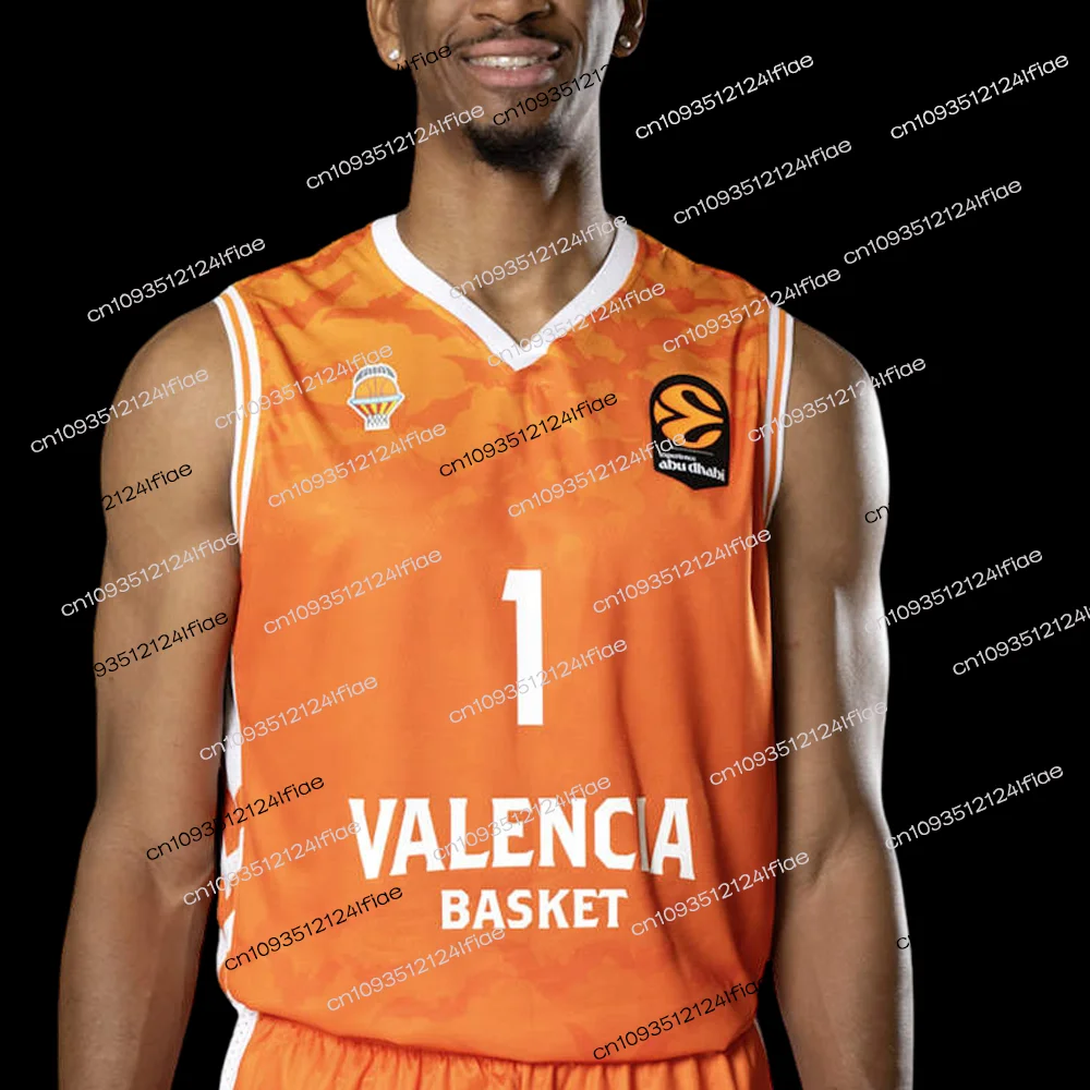 25/26 New Valencia Spain Basketball Vest, European Basketball Competition Jersey MONTERO Men #8 Vest Kids Special Jersey Kit 6