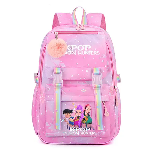 Imagen 2 del producto Mochila diaria KPop Demon Hunters 2025, mochilas con estampado de película novedosa para niña y niño, mochila escolar informal de moda para estudiantes k-pop