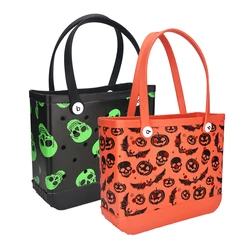 Waterproof Shoulder EVA Halloween Pattern Bag，Ghosts Skeletons Sport Rubber Bag: Comfortable Capacity, Lightweight,