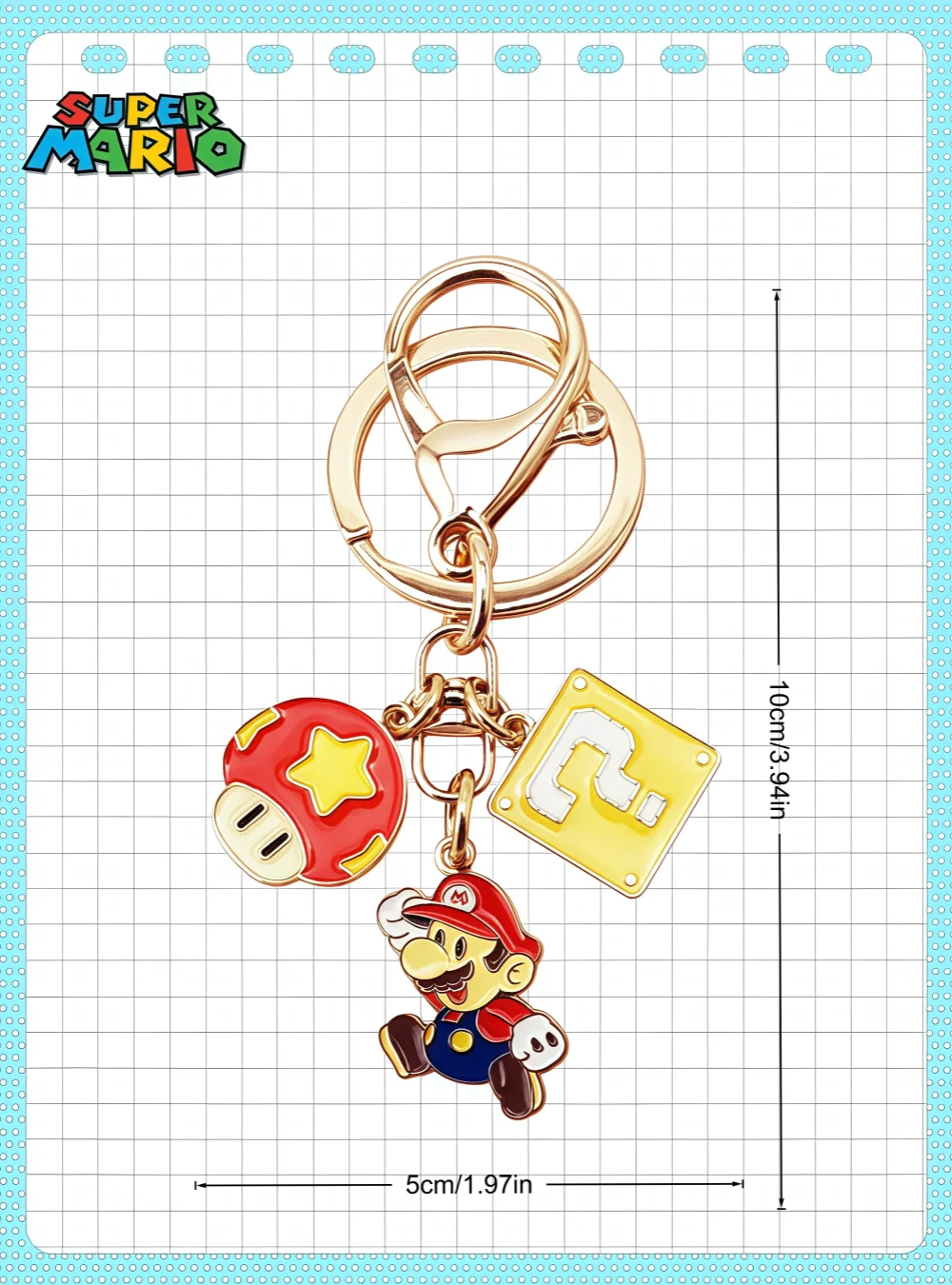 1 llavero con colgante de Super Mario MINISO, accesorio colgante para mochila escolar de pareja de Mario, estuche de airpods de dibujos animados, regalo, bolsa de Mario, bolígrafo para coche