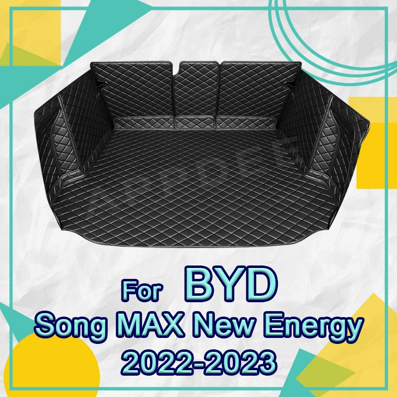 

Автомобильный коврик для багажника с полным покрытием для BYD Song MAX, Новая энергия, 6 сидений, 2022, 2023, защитная накладка на багажник автомобиля, аксессуары для защиты интерьера