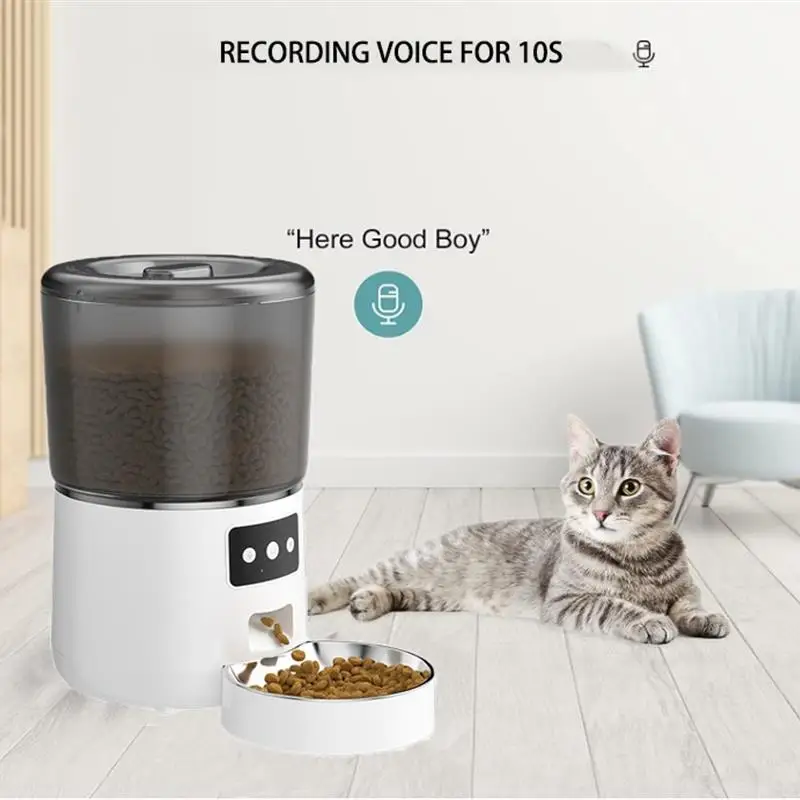 Pet automatic feeder 4L feeding remote graffiti APP cat timer WIFI smart feeder