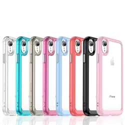 For iPhone XR Case iPhone X XR XS Max Cover Shockproof Colorful Soft Edge Silicone Transparent Bumper For iPhone XR 6.1 inch