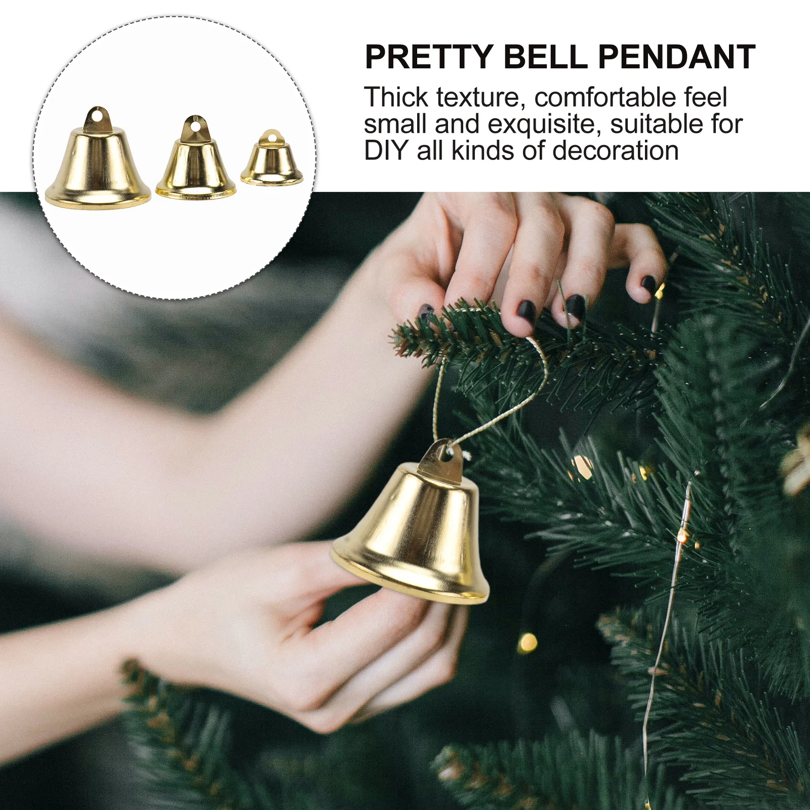 

30Pcs Christmas Metal Mini Bell Gold Small Bells Decorative Xmas Wind Chimes Craft Party Decor Accessories Festival Ornament