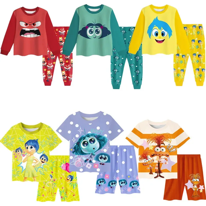 I-Inside O-Out 2 بيجامة بأكمام طويلة ملابس نوم شخصية أنيمي حسد الفرح القلق الغضب الحزن ملابس نوم للأطفال Kawaii الاطفال هدية #1