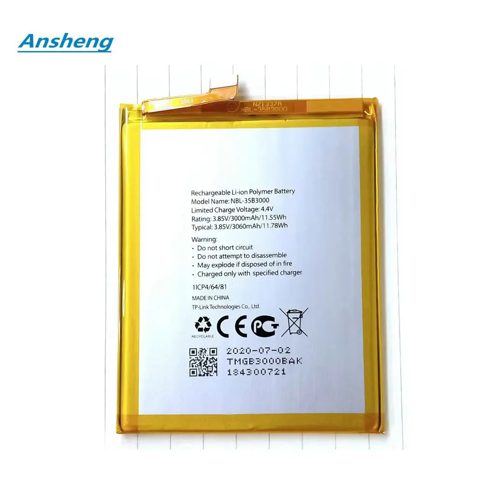 

High Quality 3000mAh NBL-35B3000 Battery For TP-link Neffos C7 TP910A TP910C Mobile Phone