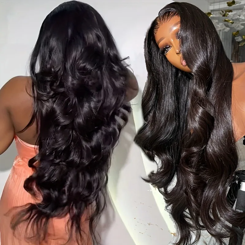 

200% Плотность 13x4 Бесклеевой HD Парик из натуральных волос на кружеве с объемной волной для женщин — натуральный цвет, объемный и простой в стиле, за