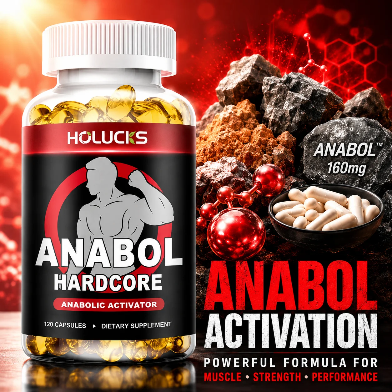 Anabol Muscle Supplement, with Advanced Nutrient Complex, Support Energy, Muscle Strength, Endurance &Post-Training Recovery