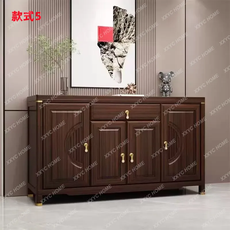 

LNew Chinese Solid Wood Entrance Cabinet Modern Chinese Light Luxury Tea Cabinet