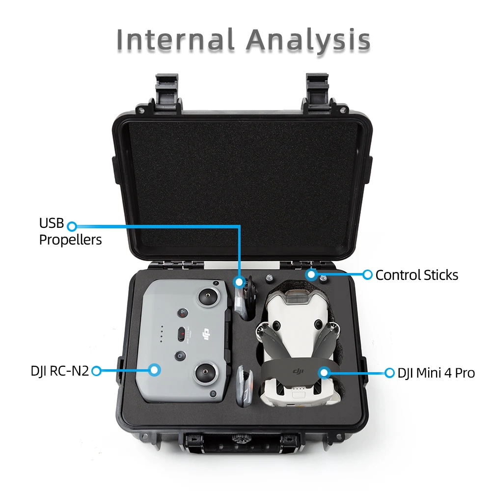 Suitable for DJI Mini4 Pro Small Hard Shell Explosion-proof Case Suitcase Compatible RCN2 Remote Control Accessories Storage