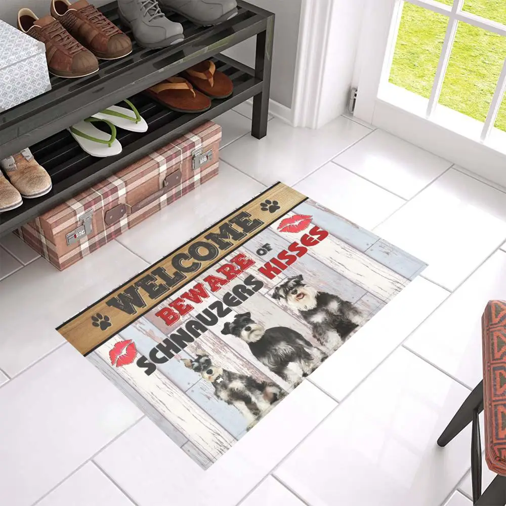 

CLOOCL домашний коврик для шнауцера и поцелуев, приветственный коврик с 3D принтом, входной коврик для кухни, ванной комнаты, домашний декор, коврик для двери, Прямая доставка