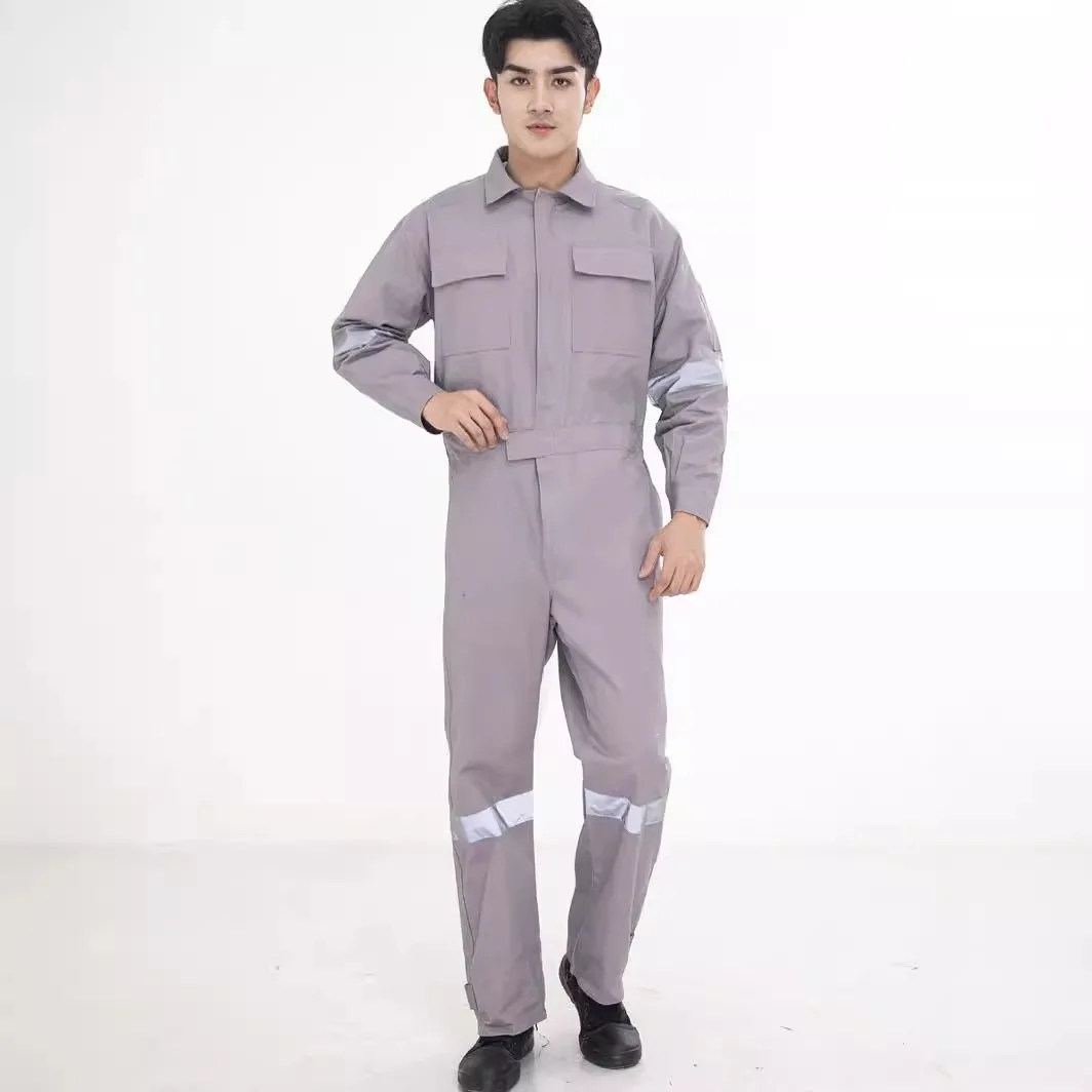 

Cotton Safety Jumpsuit, Automotive Repair Electrician, High-Energy Visible Reflective Strip Labor Protection Suit