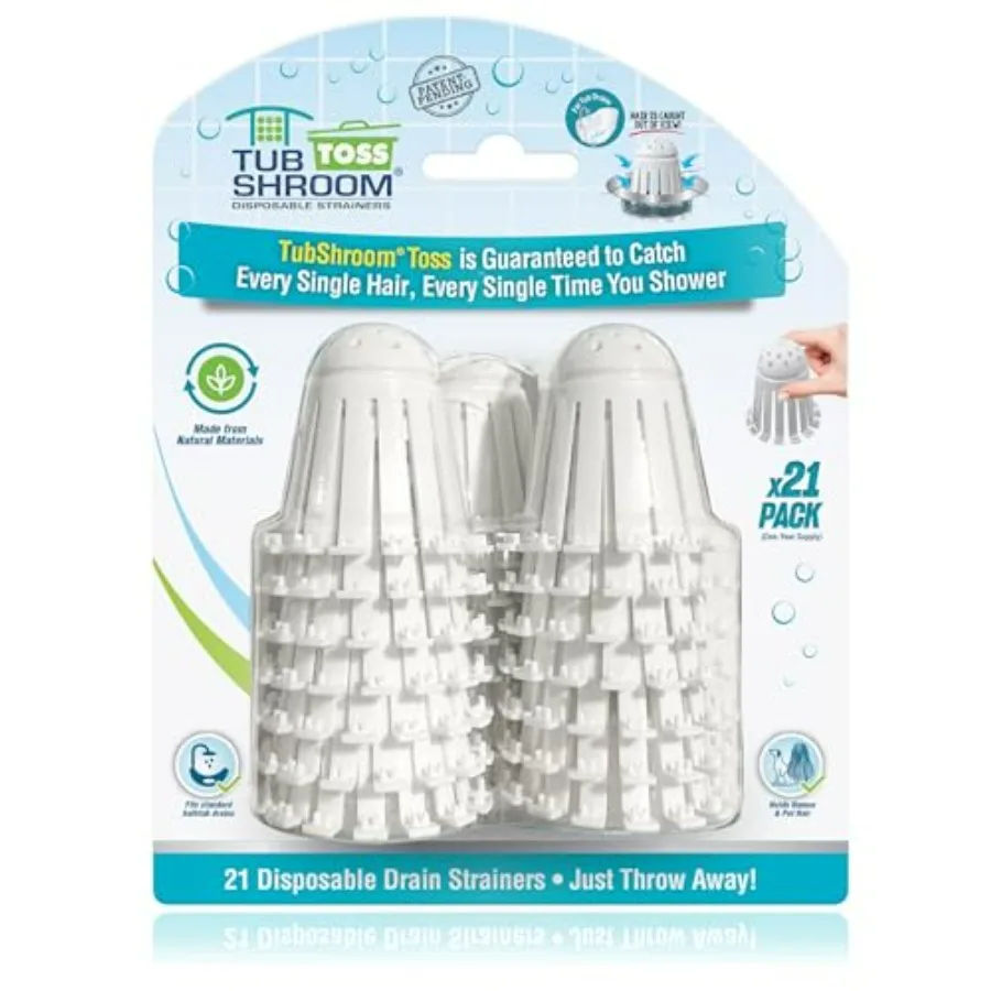 

Toss 21pk Disposable Bath Tub Drain Strainers - Hair Catcher Snare for Shower Bathtub to Prevent Clogged Drains, Traps Human an