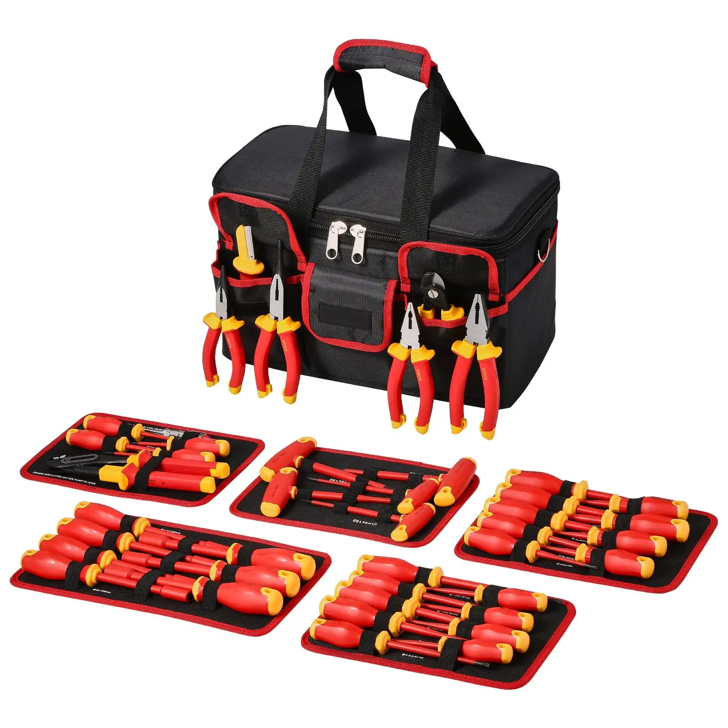 50-Piece Insulated Screwdriver Set, Professional Electrical Screwdriver Set, 1000V Insulated Electrician Tool, with Magnetic Tips, T-Handle Hex Wrench, Screwdriver, Single-Pole Voltage Tester
