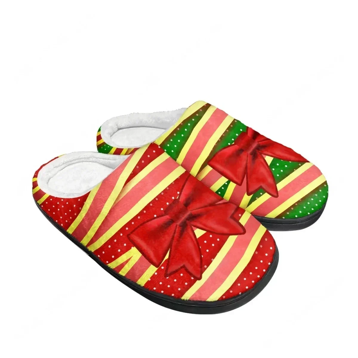 

Christmas Gift Dessert Candy Cane Cake Pattern Home Cotton Slippers Mens Womens Teenager Plush Bedroom Keep Warm Custom Slipper