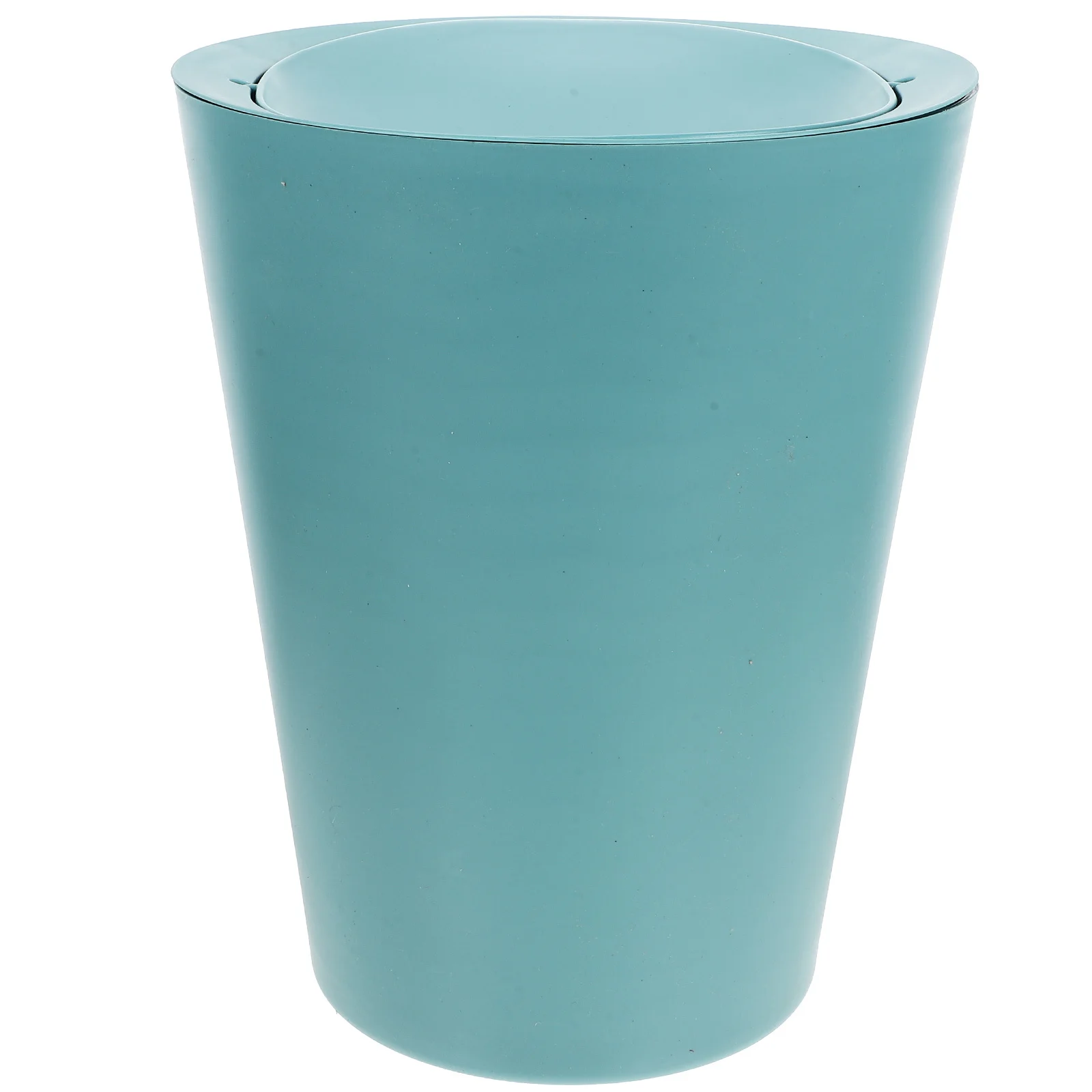 

1pc Shake Cover Garbage Bin Blue Premium Pp Material Smooth Edges Waste Container For Home Kitchen Bathroom Living