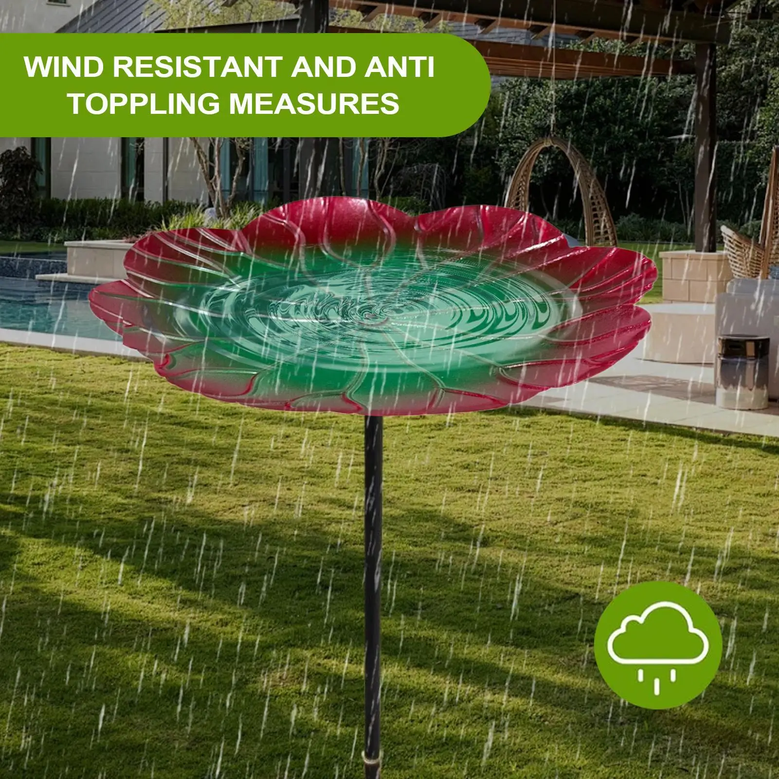 Bird Baths For Outdoors Bird Bath Bowl Outdoor Feeder Weather Resistant Feeding Station With 3-Pronged Base For Ground Balcony