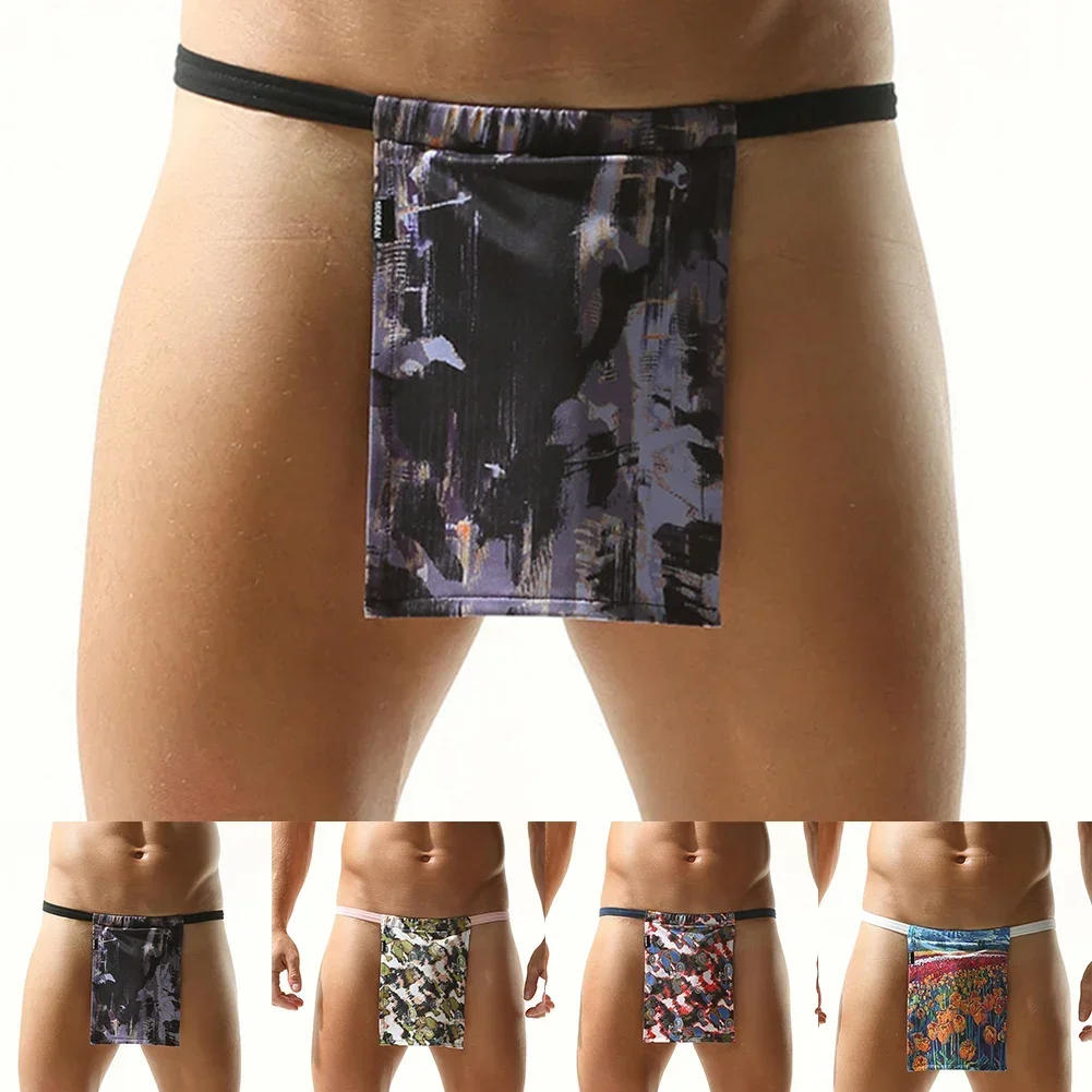 

Men Printed Silky Briefs Low Waist Sexy Panties Underwear Comfortable Breathable Soft Erotic Underpant