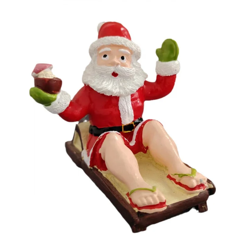 Фигурка Санта-Клауса, трансграничное креативное коралловое рождественское украшение для автомобиля, велоцираптор, подарок, ремесло из смолы