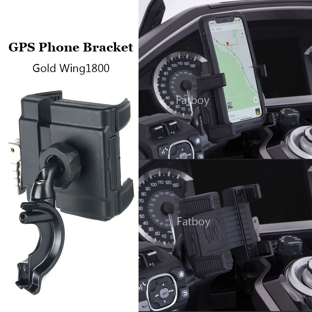 GL1800 Motorcycle GPS Navigation Bracket Mount Holder Smartphone Support Black For Honda Gold Wing1800 F6B 2018-2023 2024