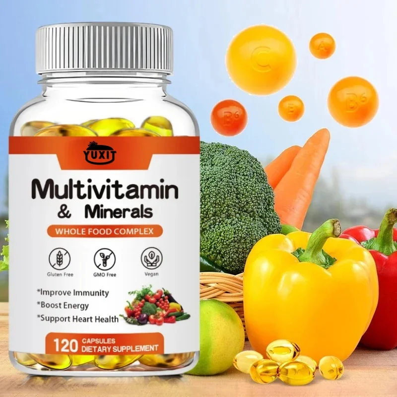 YUXIT  Multivitamin Capsules Comprehensive Vitamins Minerals for Overall Energy Boost