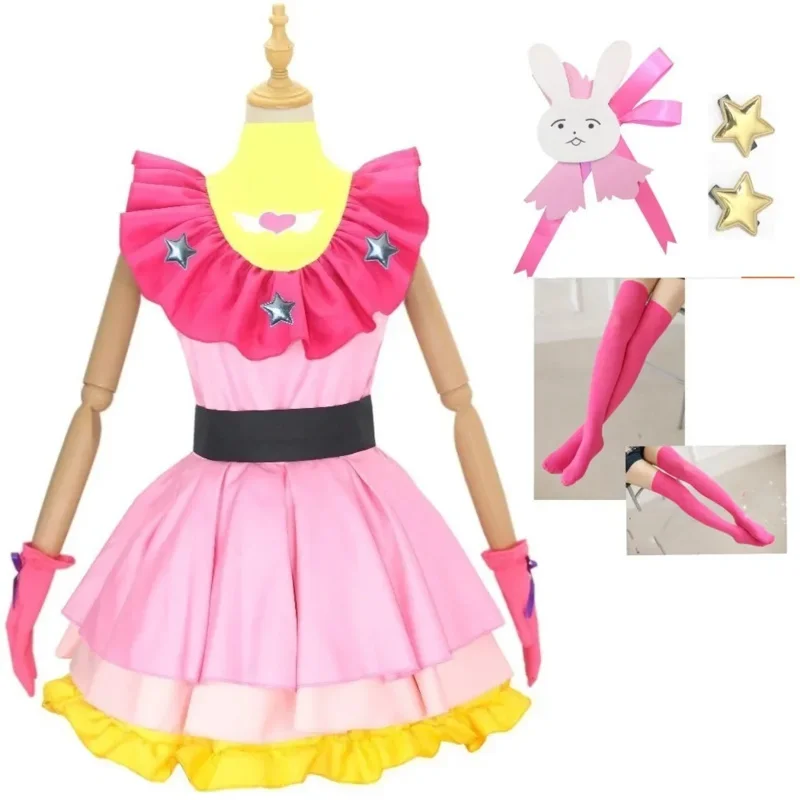 Hoshino AI cosplay dress Oshi no Ko AI Hoshino cosplay costume wig Lolita pink dress outfit Halloween costumes for women girls