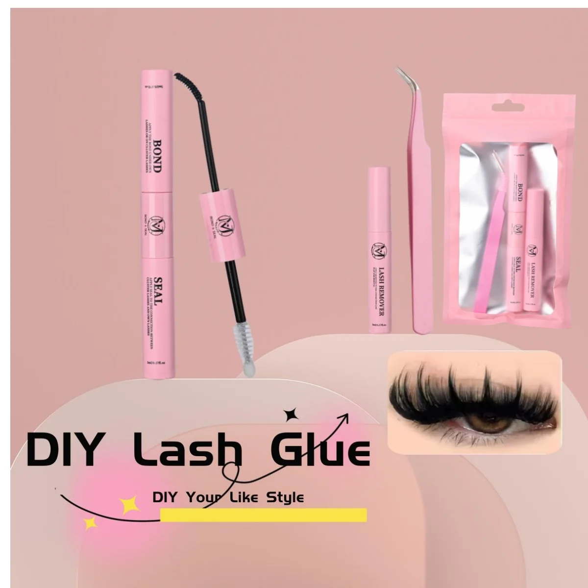 속눈썹 클러스터 글루, 속눈썹 본드 & 씰 10ml 본드 & 씰 속눈썹 글루 2 in 1 (클러스터용), 속눈썹 접착제 블랙, 오래 지속