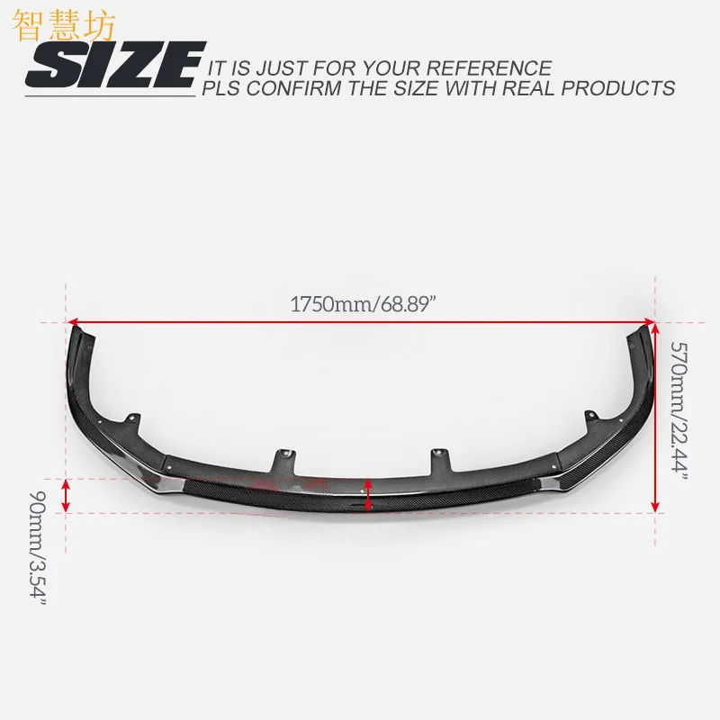 

Подходит для Toyota Prius ZVW30 GS: карбоновый передний сплиттер (SBLS) / накладка на бампер