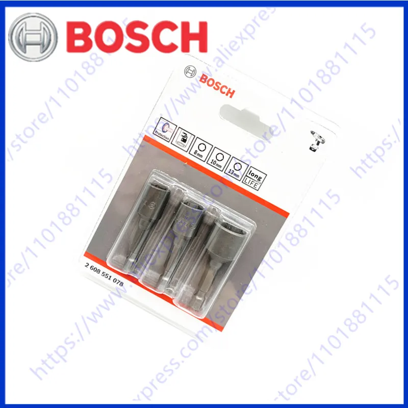 

BOSCH 1/4" 8MM 10MM 13MM Protection sleeve Screw installation Drill Socket Extension rod connecting bracket Electric Screwdriver