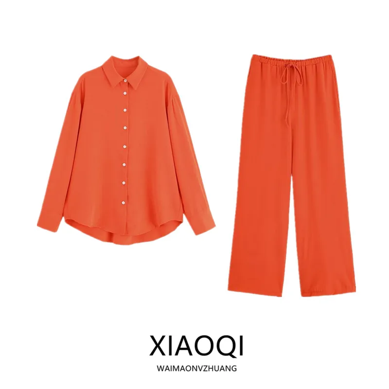 

Осенний новый женский комплект Faion irt и брюк со складками, универсальный комплект с длинными вырезами для взрослых