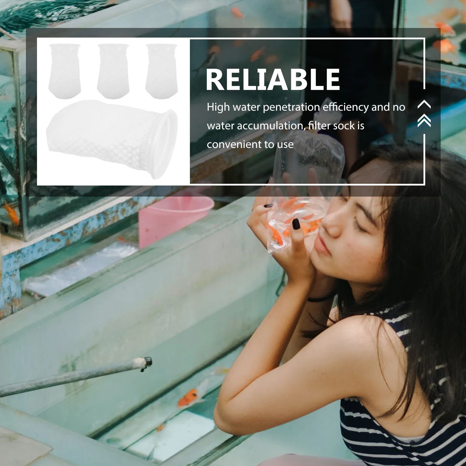 

4pcs Inch 3D for Filter Sock Aquarium Fish Tank Filters Pool Pond Fish Tank Filter Supplies Filtration Saltwater