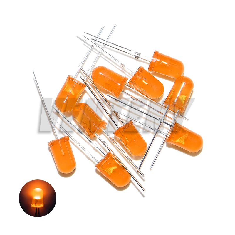 5mm 확산 LED 다이오드 키트 램프 발광 다이오드 전구 표시기 5mm 흰색 빨간색 파란색 녹색 주황색 노란색 3V