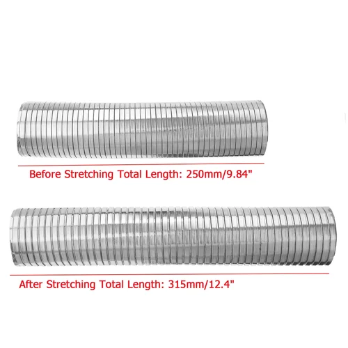 Imagen 2 del producto Tubo de enlace medio de escape Universal de acero inoxidable de 250mm, tubo de escape Flexible de Polylock, tubo de reparación rápida
