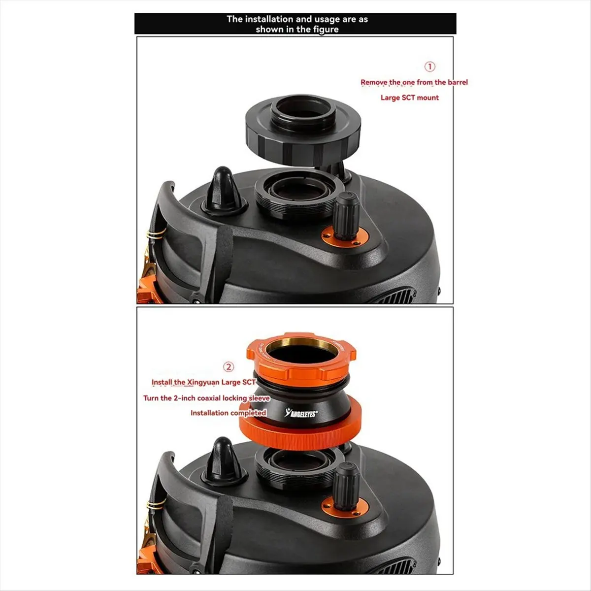 Angeleyes to 2inch Locking Sleeve Full Light Version C925HD C11HD C14HD Connected to 2 Inch Telescope Accessories