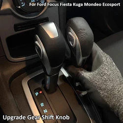 Leather Car Gear Stick Shift Knob Shifter Lever Head for Ford Focus Fiesta Kuga Mondeo Fusion Ecosport Edge S-MAX 2014 2015 2016