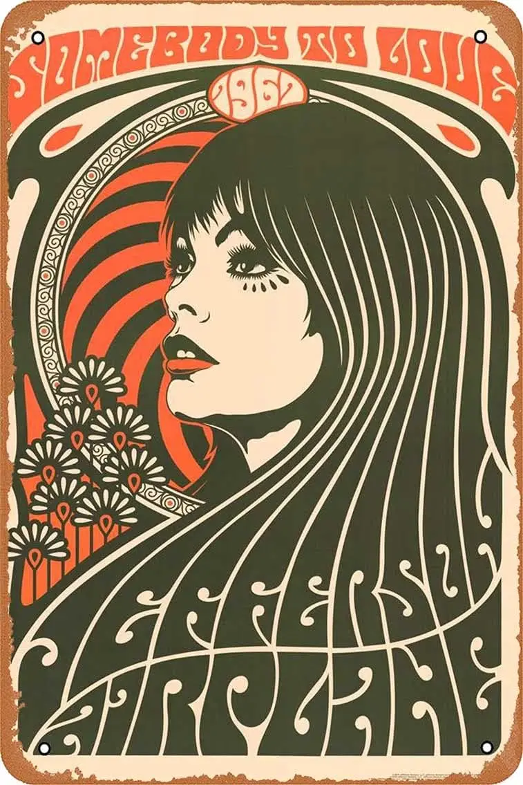 Music Metal Posters Jefferson Airplane - Somebody to Love Tin Metal Sign 8