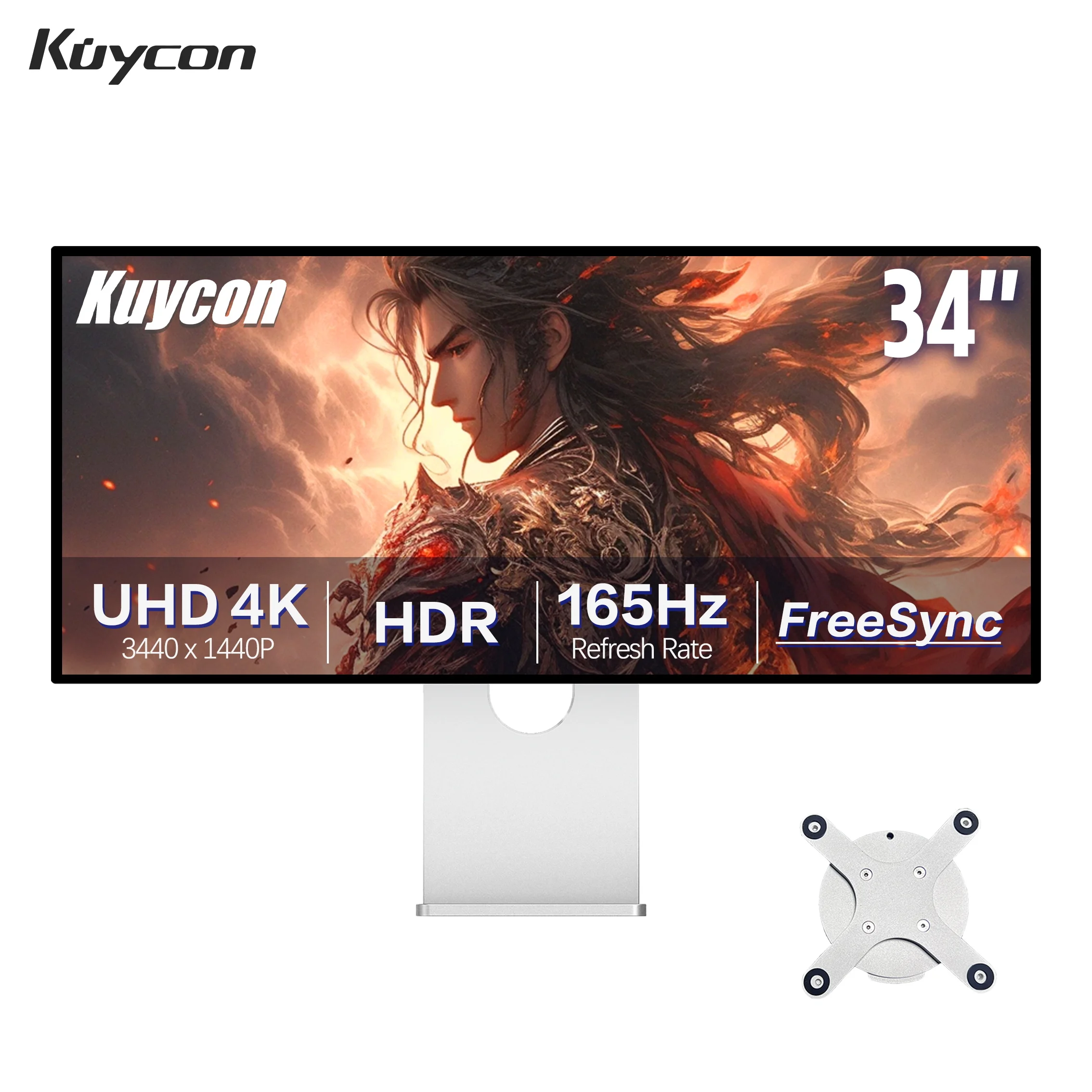 

Оригинальный игровой компактный монитор Kuycon Q34W, 34 дюйма, UHD, 4K, зеркальный компьютерный дисплей из алюминиевого сплава, экран быстрого реагирования 5 мс
