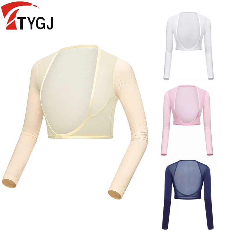 

TTYGJ Golf Sun Protection Sleeve Ice Silk Sun Protection Shawl Women's Anti-UV Golf Tops Ladies Breathable Thin Arm Sleeves