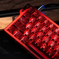 XVX Red Foil series Shine-Through Side Print Double-Shot Cherry Profile PBT Keycap Set 61/120 Keys