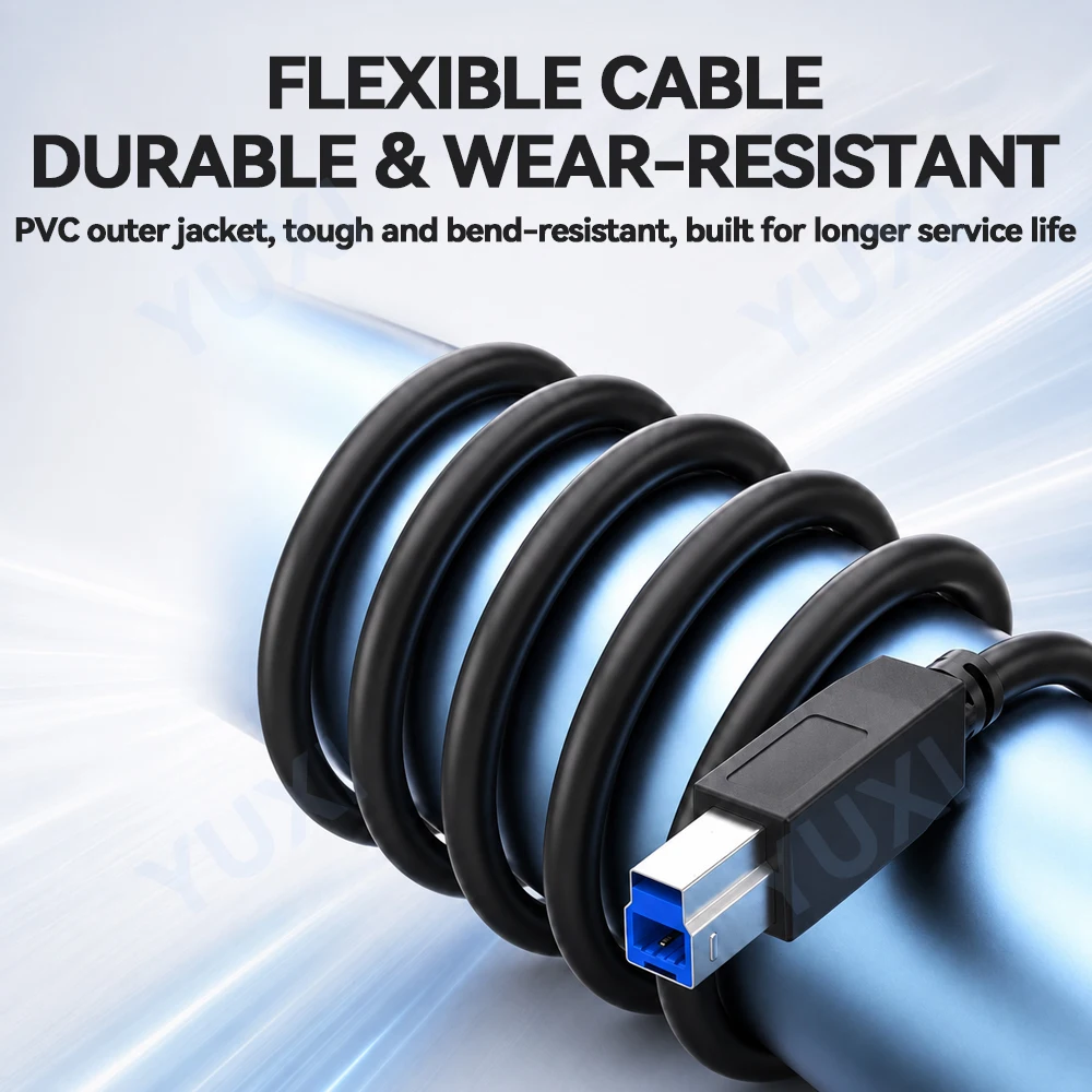 USB Printer Cable USB 3.0 A Male to B Male Cable For Hdd Case Canon Epson HP ZJiang Lab Printer High Speed Square Connector Wire